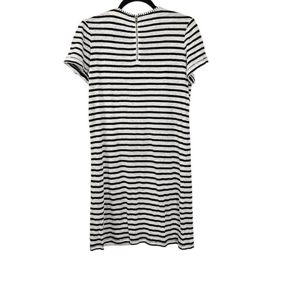 Alice + Olivia by Stacey Bendet Striped Short Sleeve Linen Blend Shift Dress - Picture 8 of 9